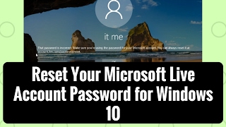 Reset Your Microsoft Live Account Password for Windows 10 [upl. by Osithe727]