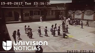 Nuevas imágenes muestran a niños siendo evacuados de una escuela durante el sismo en México [upl. by Yecam]