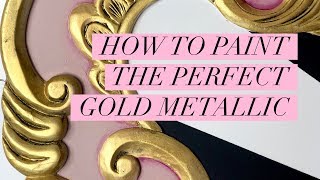 How to Paint the Perfect Gold Metallic on Furniture with Tracey Bellion Traceys Fancy [upl. by Eisteb]