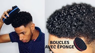 COMMENT DÉFINIR SES BOUCLES AVEC UNE ÉPONGE  ROUTINE CHEVEUX BOUCLÉS GARÇON [upl. by Adrell817]