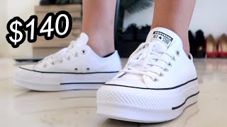 Converse Ox Leather Platform Shoe Review Optical White [upl. by Voccola]