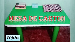 Mesa de cartón DIY  Muebles de carton Manualidades [upl. by Odlawso65]