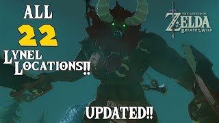 ALL 22 LYNEL LOCATIONS ZELDA BOTW UPDATED w TIMESTAMPS [upl. by Alemak]