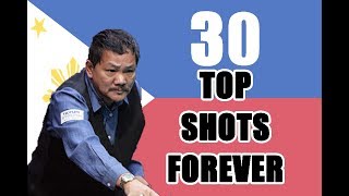 30 TOP SHOTS FOREVER With Magician Efren Bata Reyes [upl. by Atiuqad]