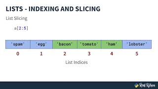 Python Lists Indexing amp Slicing [upl. by Leohcin]