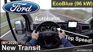 Ford Transit MY2020 EcoBlue 130 POV Test Drive  Acceleration 0  100 mph 160 kmh [upl. by Ahsikcin]