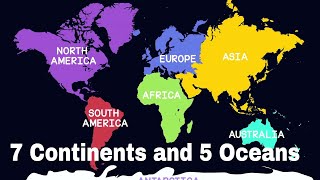 7 Continents and 5 Oceans of the World  Geography for Kids  Educational Videos  The openbook [upl. by Luy]