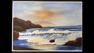 176 How to paint a beach scene acrylic [upl. by Hackett]