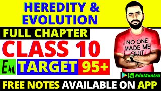 Heredity and Evolution Class 10 Science  Full Biology Chapter 9  One Shot  Target 95 [upl. by Silecara]