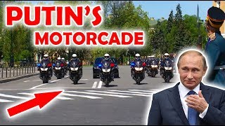 President Vladimir Putins motorcade  VERY IMPRESSIVE MOTORCADE COMPILATION Tucker Carlson [upl. by Eisserc960]