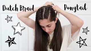 Dutch Braid Ponytail Tutorial  Julia Marley [upl. by Wesle]