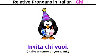 Relative Pronouns in Italian Chi [upl. by Berey]