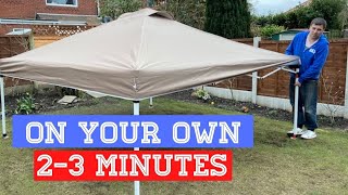 How To Put Up A Pop Up Gazebo On Your Own In Less Than 3 Minutes [upl. by Nossah]