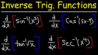 Derivatives of Inverse Trigonometric Functions [upl. by Ward]