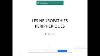 Neuropathies périphériques Dr Kohil [upl. by Uriia]