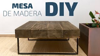 Mesa de madera para salón como hacer  DIY Coffee Table 2018 [upl. by Nessnaj]