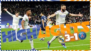 HIGHLIGHTS  Real Madrid 31 PSG  UEFA Champions League [upl. by Nerraj]