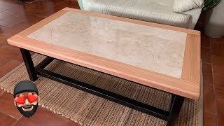 Construir MESA de centro con madera y un PORCELANATO [upl. by Annawahs]