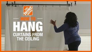 How to Hang Curtains From the Ceiling  The Home Depot [upl. by Earazed670]