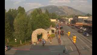 Jackson Town Square  SeeJacksonHole Webcams [upl. by Adidnac]