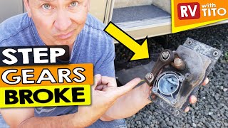 EASY RV STEP REPAIR  DIY Gear Linkage Replacement [upl. by Aloeda]