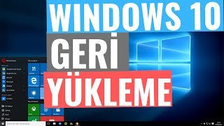 Windows 10 Sistem Geri Yüklemek [upl. by Oirramed]