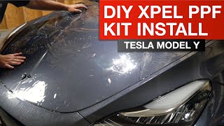 Tesla Model Y DIY Xpel PPF  Full Frontal Hood Bumper Fenders [upl. by Havstad]