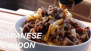 Gyudon Recipe  Japanese Beef bowl  牛丼 [upl. by Solorac]