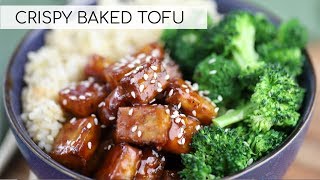 HOW TO COOK TOFU  crispy baked tofu recipe [upl. by Heidy]