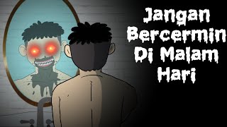 SETELAH JAM 12 MALAM JANGAN TERSENYUM DI DEPAN CERMIN  Animasi Horor Kartun Lucu [upl. by Sevy]