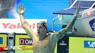 Caeleb Dressel sets new American record in mens 100 freestyle  NBC Sports [upl. by Akemehc]