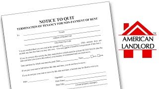 What is a Notice to Quit in an Eviction  American Landlord [upl. by Aelc]