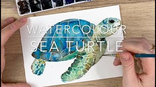 Watercolour Sea Turtle [upl. by Rumilly]