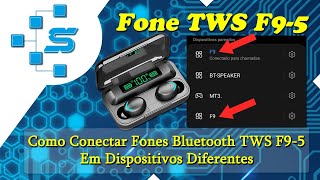 Como Conectar Fones Bluetooth TWS F95 Em Dispositivos Diferentes [upl. by Prader]