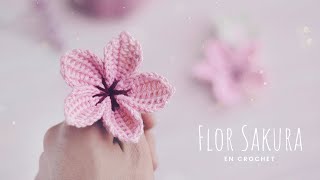 FLORES SAKURA  Tutorial paso a paso  Ganchillo [upl. by Dolhenty]