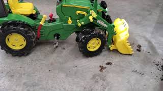 Rolly John Deere 8400R Pedal Tractor lights and tire mods [upl. by Oulman]