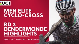 Round 3  Men Elite Highlights  202021 UCI Cyclocross World Cup  Dendermonde [upl. by Muhan]