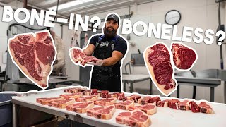 Bone in vs Boneless Steaks How to be a Steak Expert The Bearded Butchers [upl. by Ahsiad]