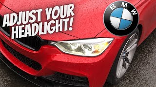 BMW HEADLIGHT ADJUSTMENT HOW TO F CHASSIS [upl. by Cynthie221]