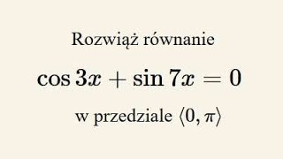 Poziom rozszerzony  rozwiąż równanie trygonometryczne [upl. by Beauregard]