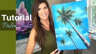 HOW TO PAINT PALM TREES in acrylics  For Beginners [upl. by Manton]