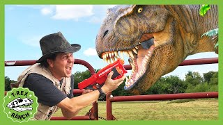 TRex Chase at Paddock  TRex Ranch Dinosaur Adventures for Kids [upl. by Donata999]