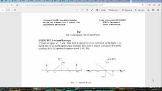 Explication de échantillonnage par un exercice dans la traitement de signal SMPE S6 darija [upl. by Grosvenor]