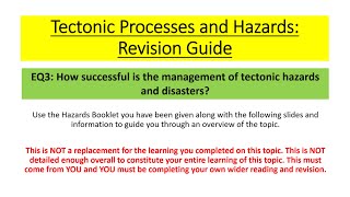 Edexcel A Level Geography  Tectonics EQ3 Revision [upl. by Acillegna]