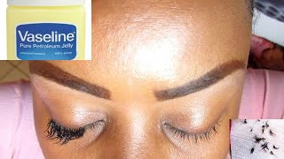 HOW TO EASLY REMOVE GLUED EYELASHES WITH VASELINENtswaki [upl. by Leirbma]