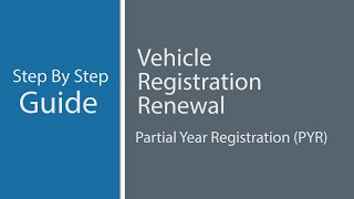 DMV Virtual Office Vehicle Registration Renewal – Partial Year Registration PYR Guide [upl. by Malca]