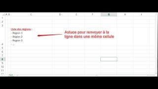 Retourner à la ligne dans une cellule Excel renvoyer à la ligne  Débutants [upl. by Anaehr962]