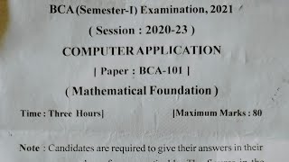 BCA 1st Semester  Math question paper with solution [upl. by Acirrehs298]