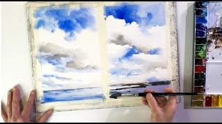 Wolken  Ganz einfach aquarellieren lernen 1 [upl. by Kassie833]