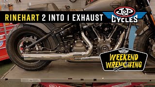 Rinehart 2 into 1 Exhaust Install  Milwaukee Eight Softail [upl. by De Witt]